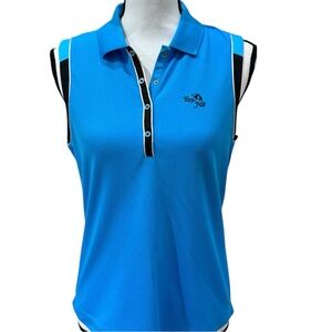 Bay Hill EP Pro Golf Polo Blue Sleeveless Top Med